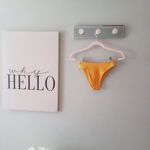 NWT Mosmann yellow lined ribbed bikini top and bottom set M - Picture 13 of 16